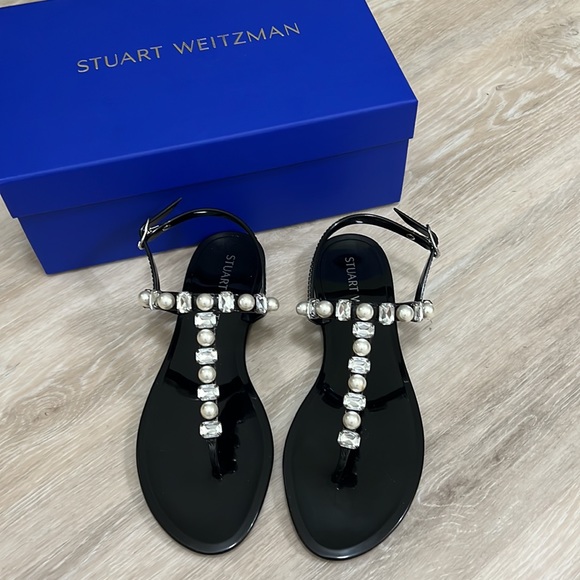 Stuart Weitzman Goldie Crystal Jelly Sandals - Picture 8 of 11